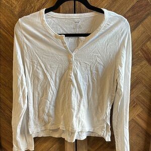 Women's White Long Sleeve Top